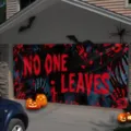 Pancarta de decoración para puerta de garaje de Halloween espeluznante con huellas sangrientas. - Estilo de Terror con Huella de Mano Sangrienta (CK-017) / 150x100cm