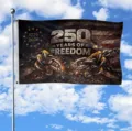 1776-2026 Patriotic Eagle Flag 250 Years of Freedom banner on flagpole under blue sky - 150x90cm / Q-002 (Single-Sided)