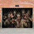 Large creepy zombie garage door banner for Halloween holiday party outdoor decoration - Zombie Siege (CK-002) / 150x100cm