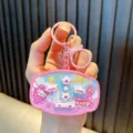 Pink electronic toy keychain cute game console pendant backpack charm gift accessory item - Pink
