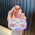 Purple cloud game console keychain, cute cartoon bear electronic toy bag pendant. - Purple
