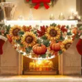 Thanksgiving pleated fan flag with vibrant pumpkin and sunflower print for festive decor. - Autumn Sunflower Pumpkin Style (SXQ-011)