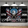 USA 250th Anniversary backdrop banner with eagle design for 1776-2026 Independence Day - SBJ-002 / 95x75cm / US Flag Style