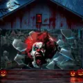 Halloween aterrador payaso pancarta puerta garaje decoracion fiesta fondo funda 1ud - Estilo de Payaso Aterrador de Vidrio Roto (CK-018) / 150x100cm