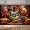 Sfondo fotografico festivo Feliz Día del Padre con palloncini, cappello e cravatta - SBJ-002 / 95x75cm