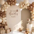 Bären-Thema Partybogen Hintergrundabdeckung für Babyparty Dekoration in Creme und Braun - Bären-Thema (GX-003) / Polyester (100x200cm+120x220cm)