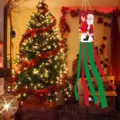 Christmas windsock flag for outdoor hanging decoration with Santa Claus pattern - Cartoon Santa Claus Pattern (FT-001) / 10x100cm