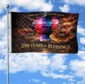 Decorative 1776-2026 patriotic US flag banner with 250 Years of Blessings print - 150x90cm / Q-006 (Single-Sided)