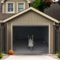 Halloween Garagentor-Abdeckung mit gruseligem Geistermädchen für Horror-Haus Dekoration - Gruseliges Geistermädchen Stil (CK-007) / 150x100cm