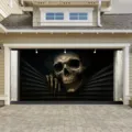Pancarta de Halloween para puerta de garaje con calavera gigante para fiestas - Calavera Asomada (CK-006) / 150x100cm