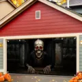 Strapazierfähiges Halloween-Garagentorbanner mit einem gruseligen Skelett-Motiv - Horror Realistischer Skelett Stil (CK-010) / 150x100cm