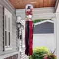 Christmas snowman windsock for outdoor garden decoration with red and black streamers. - Snowman With Winter Elements (FT-005) / 10x100cm