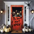 Halloween horror door cover banner with realistic zombie print for party - 90x180cm / Zombie Siege Style (ML-005)