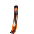 Outdoor Halloween windsock hanging decoration with orange ribbons and spooky pumpkin design - Bat Pumpkin (FT-005) / 10x100cm