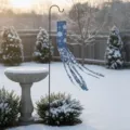 Festive blue Christmas windsock with snowflake patterns for winter outdoor decor - Blue Background Snowflakes (FT-006) / 10x100cm