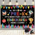 Farbenfroher Pre-K Abschluss-Hintergrund für Schulfeiern und Klassenzimmer-Dekorationen - SBJ-004 Stil / 95x75cm