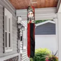 Festive Christmas windsock flag featuring a snowman design for outdoor porch decor - Snowman With Cardinal Bird (FT-007) / 10x100cm