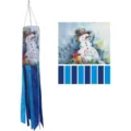 Snowman Christmas windsock flag for outdoor festive garden hanging decoration - Let It Snow Snowman Art (FT-011) / 10x100cm