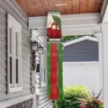 Outdoor Christmas windsock flag with red truck and pine tree festive porch decoration - Vintage Red Truck Christmas Tree (FT-014) / 10x100cm