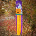 Halloween windsock flag featuring cute ghost and pumpkin for outdoor garden party decor - Boo Pumpkin Ghost (FT-015) / 10x100cm