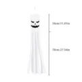 Spooky Halloween ghost windsock hanging decoration with 30cm and 70cm size markings - Ghost (FT-016) / 10x100cm / White
