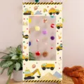 Baustellen Hintergrundbanner mit Gesichtsausschnitt für Kindergeburtstagspartys - 120x60cm