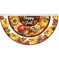 Autumn harvest theme fan flag with pumpkins and Happy Fall text for outdoor decor - Flat Style - Autumn Pumpkin Sunflower Pattern (SXQ-005) / 37.5x75cm