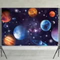 Solar system outer space photography backdrop with planets for studio decoration - Space Style (SBJ-004) / 95x75cm
