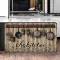Cortina vintage para armario de cocina con utensilios rústicos y estampado floral, visillo. - 140x82cm / 款式X-003
