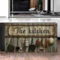 Cortina de cocina rústica con estampado de utensilios vintage, estilo campestre americano. - 140x82cm / 款式X-004