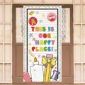Colorful back-to-school door cover banner with school supplies and Happy Place text - 90x180cm / Happy Place Slogan Style (ML-013)
