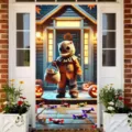 Halloween horror door cover banner spooky pumpkin festival party background decoration prop - ML-007 Style / 90x180cm