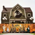 Large Happy Halloween yard banner with mummy and ghost for outdoor party decorations - Halloween Characters Pattern (SHF-008) / 30x120cm