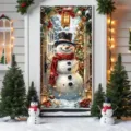 Large Christmas snowman door banner banner for festive winter holiday home entrance decor - 90x180cm / 3D Snowman Pattern (ML-017)