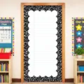 Classroom door cover with composition notebook print for back to school decoration - 90x180cm / Classic Composition Book Style (ML-020)