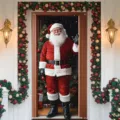 Christmas door banner featuring a lifelike Santa Claus design for home holiday decor - 90x180cm / Waving Santa Claus Pattern (ML-025)