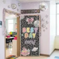 Composition book style school door cover with 'BEST DAY ever!' text and cartoon graphics - 90x180cm / Best Day Ever Style (ML-022)