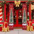 Festive Christmas porch banners with snowy tree design and Spanish holiday greetings. - Christmas Tree And Star Style (SDL-001) / 30x150cm