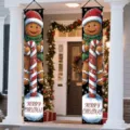 Christmas gingerbread man porch banners with Merry Christmas greeting for home decor - Gingerbread Man Style (SDL-004) / 30x150cm