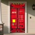Industrial red shipping container door cover banner for garage or home decoration - 90x180cm / Red