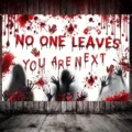 Halloween horror backdrop bloody handprint scary ghost party haunted house decor banner - Bloody Handprint Skull Print (SBJ-010) / 95x75cm
