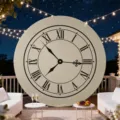 Eleganter runder Hintergrund mit minimalistischem römischem Zifferblatt für Partys - Uhrenstil 2 (Y-0422) / Durchmesser 150cm