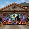 Μεγάλο πανό γκαράζ Halloween με σχέδιο στοιχειωμένου σπιτιού και κολοκύθας για πάρτι - Στυλ Κολοκύθα Φάντασμα Χαλοουίν (CK-009) / 150x100cm