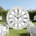 Sfondo rotondo minimalista con design a orologio vintage per decorazioni nuziali - Stile Orologio Bianco e Nero (Y-006)