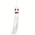 Spooky Halloween ghost windsock with red eyes for outdoor garden hanging decoration - Ghost Scary Face Pattern (FT-004) / 10x100cm