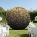 Round black and gold glitter backdrop for birthday party outdoor wedding photography decoration props - Black Gold Glitter Gradient Style (Y-009) / 5FT (150cm Diameter)