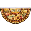 Hello Fall semi-circular garden bunting flag with sunflower and pumpkin patterns - Flat Style - Autumn Pumpkin Animals Pattern (SXQ-006) / 37.5x75cm