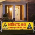 Halloween Zombie Quarantänezone Warnbanner für die Dekoration von Gartenzäunen im Freien - Sperrbereich (SHF-005) / 30x120cm