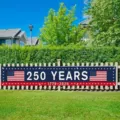 US 250th anniversary commemorative garden fence banner with 1776-2026 star flag design - Punching with Rope (SHF-007)