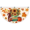 Fall harvest fan flag with sunflower gnome and thankful text for Thanksgiving outdoor decor - Flat Style - Sunflower Gnome Pattern (SXQ-012) / 37.5x75cm